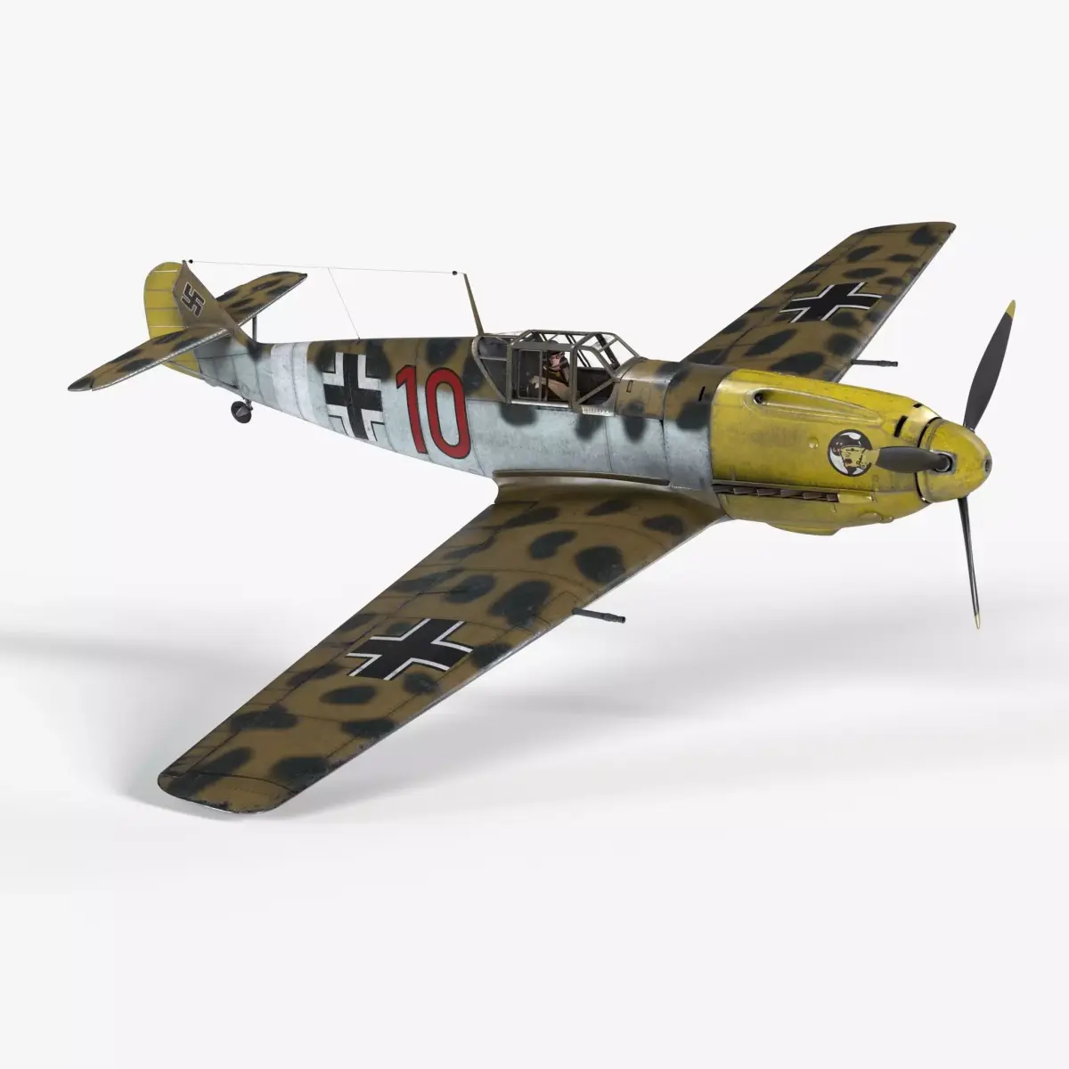 Messerschmitt BF109 German Fighter Airplane North Africa V1 3D model