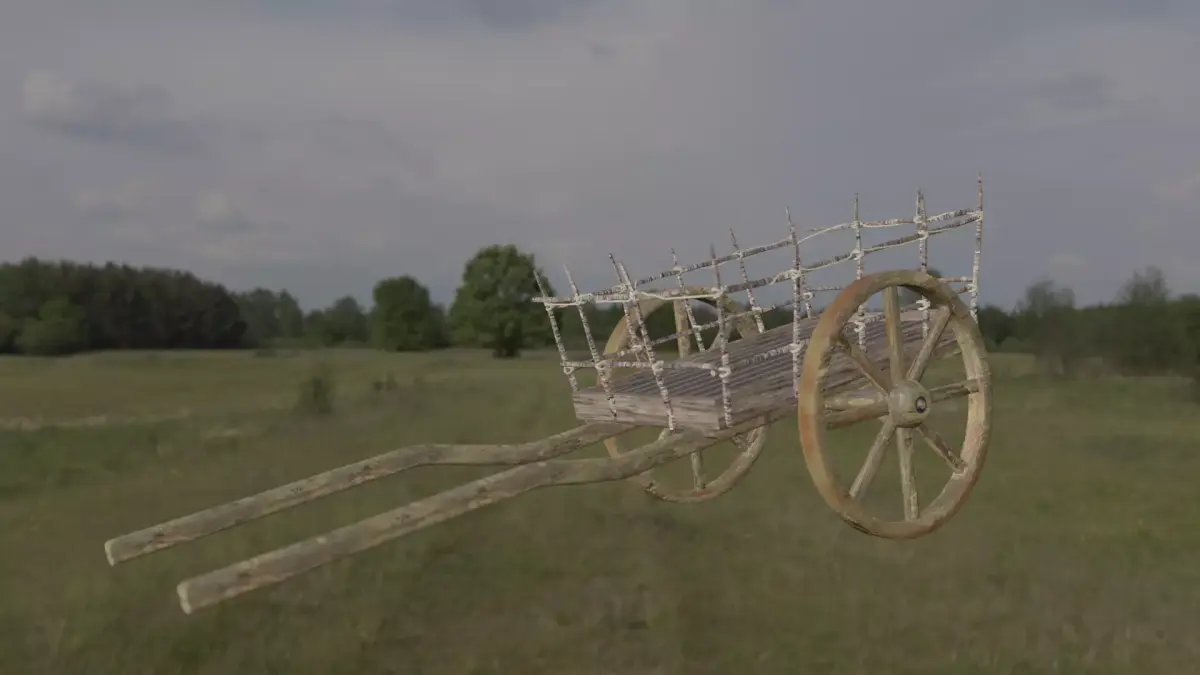 old horse cart Low-poly 3D model