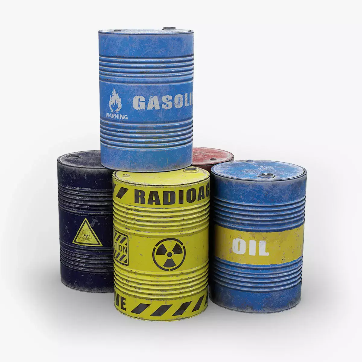 Oil Drums Low-poly 3D model purchase