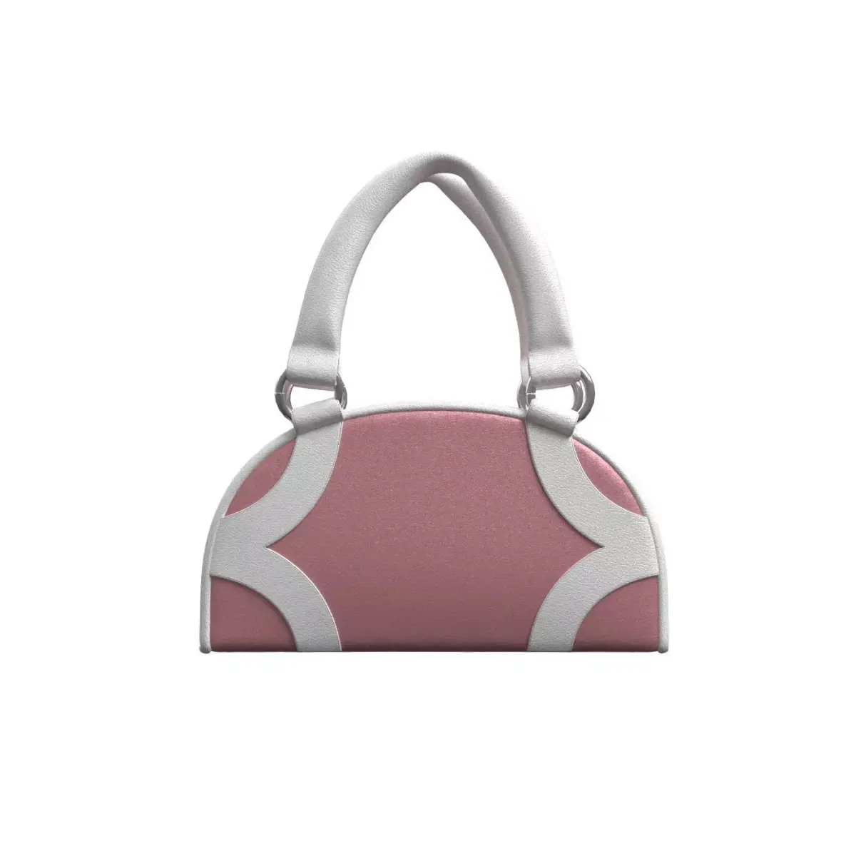 Pink Leather Half moon Tote Bag 3D model