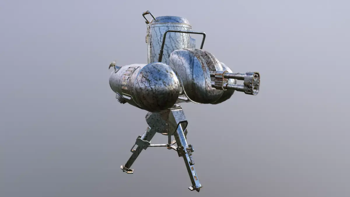 FALLOUT TURRET SENTRY PBR Low-poly 3D model