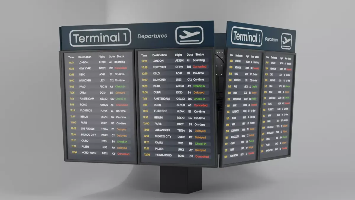 Flight Information Display System 3D model