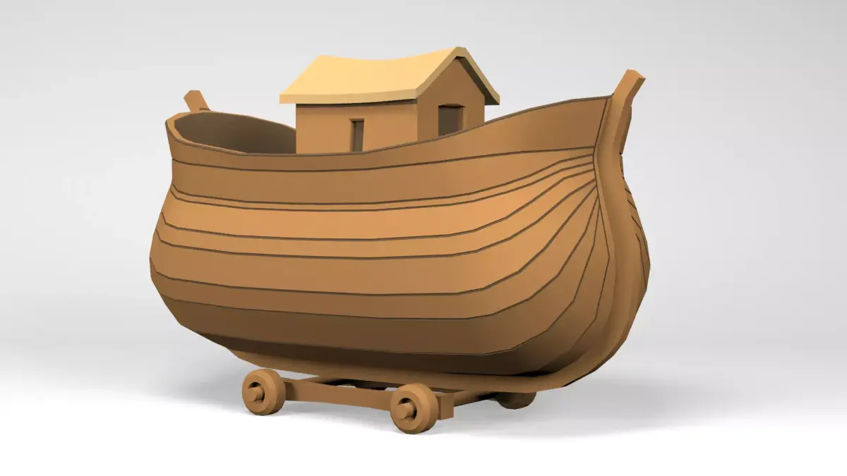 Cartoon Noah Ship Low-poly 3D model