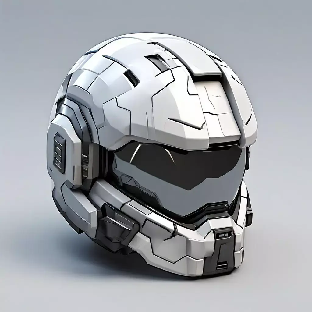 Scifi Helmet Futuristic Headgear Low-poly 3D model