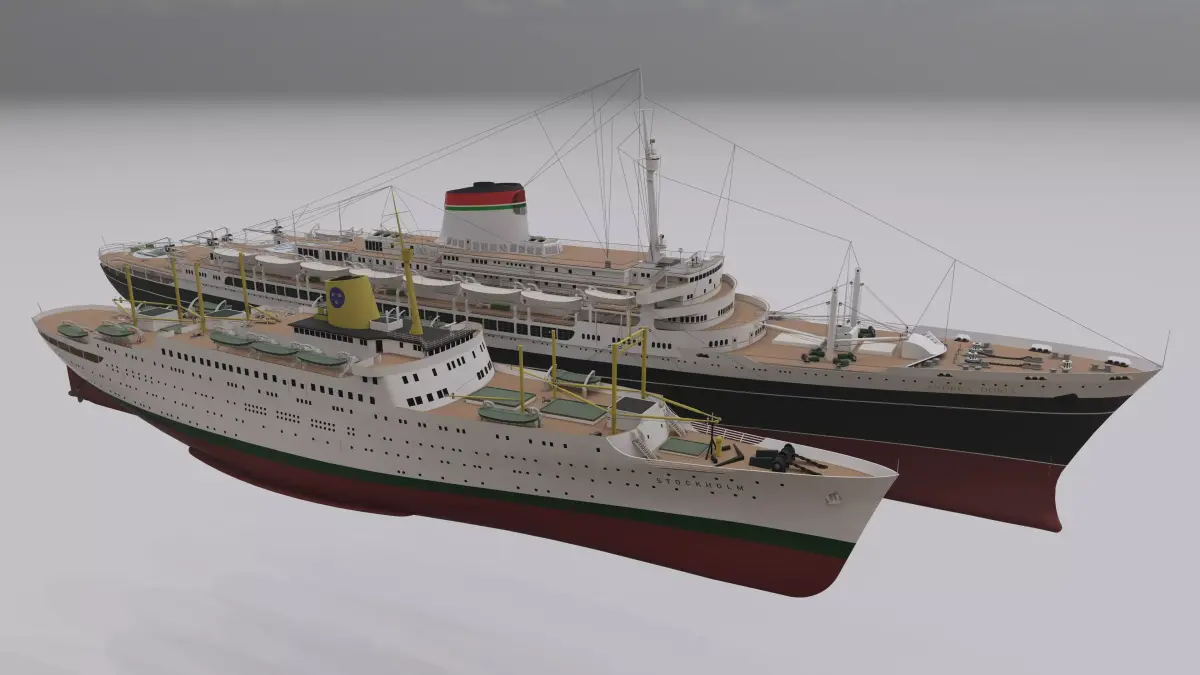 COMBO - SS Andrea Doria - MS Stockholm 3D model