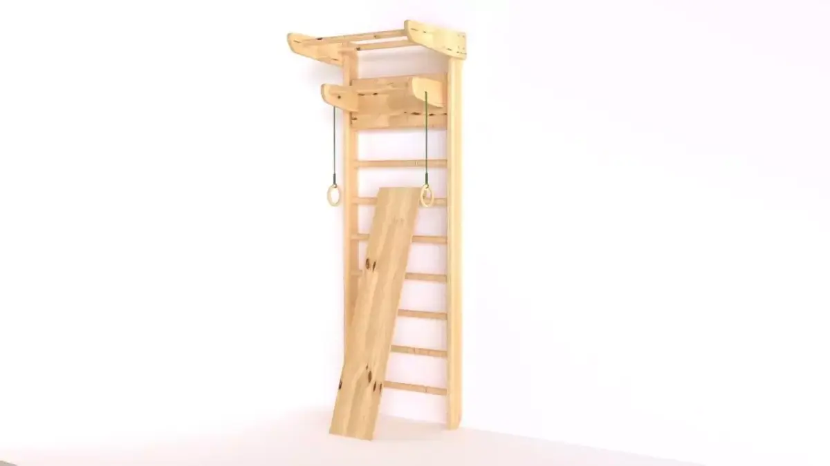 Wooden Swedish Wall 3D model 3D model