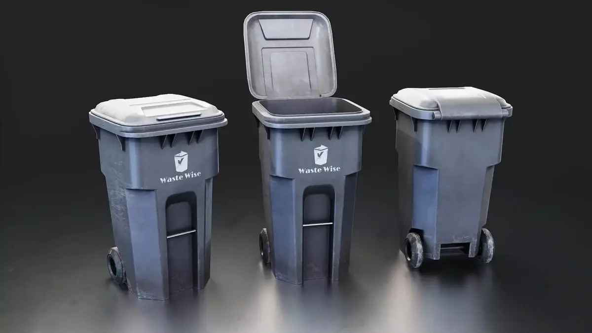 Industrial Garbage Bin 3D Model Low-poly 3D model
