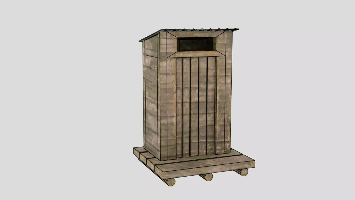 Medieval Low poly OutHouse Low-poly 3D model