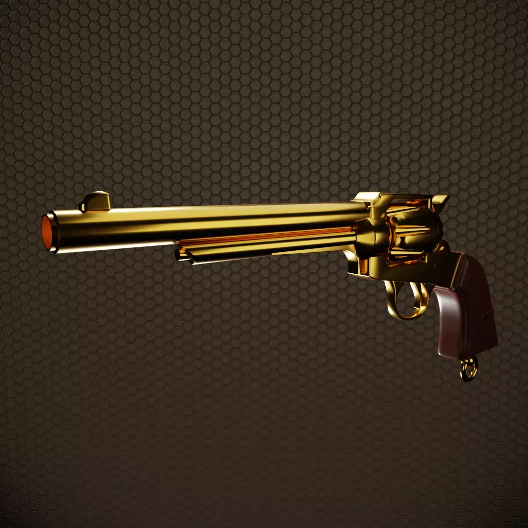Golden Pistol 3D Asset 3D model