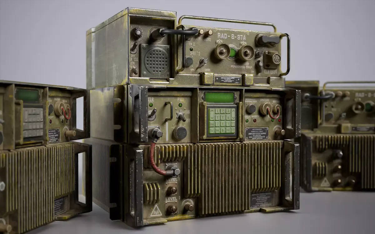 Old Military Radio Station PRC-77  Low-poly 3D model
