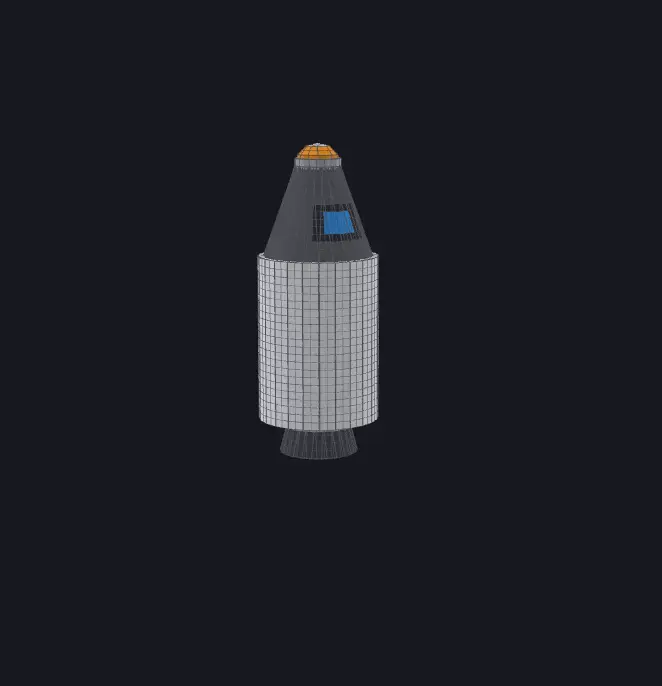 Basic Low Poly Rocket Low-poly 3D model