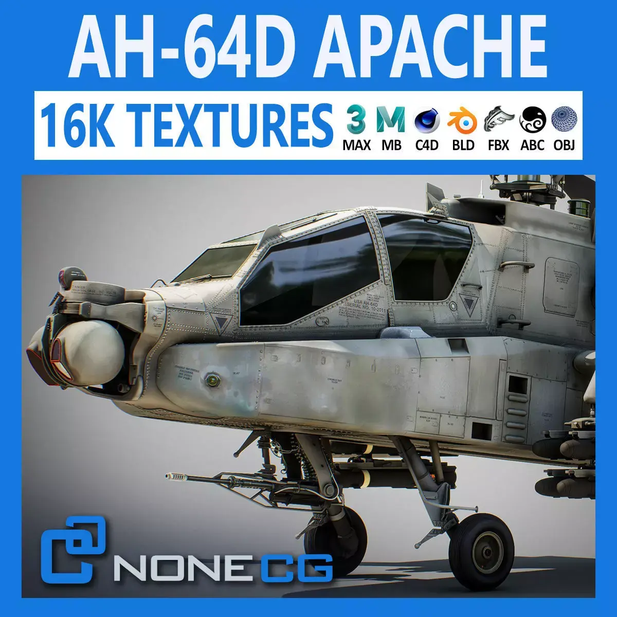 Boeing AH-64D Apache Longbow Attack Helicopter 3D model