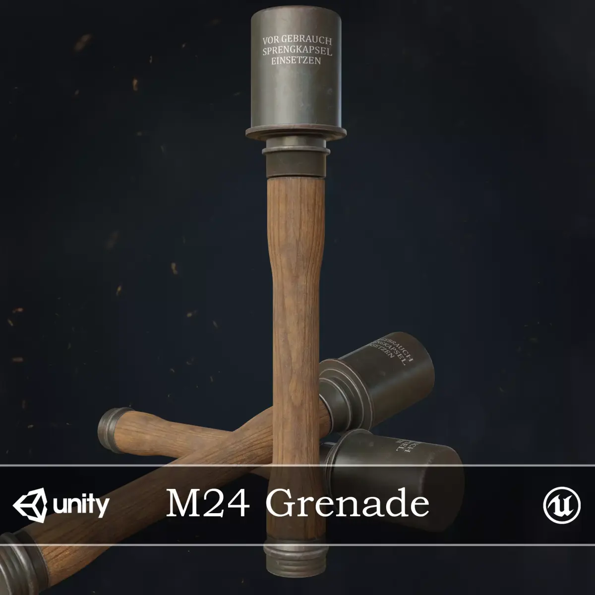 M24 Grenade WW2 Low-poly 3D model