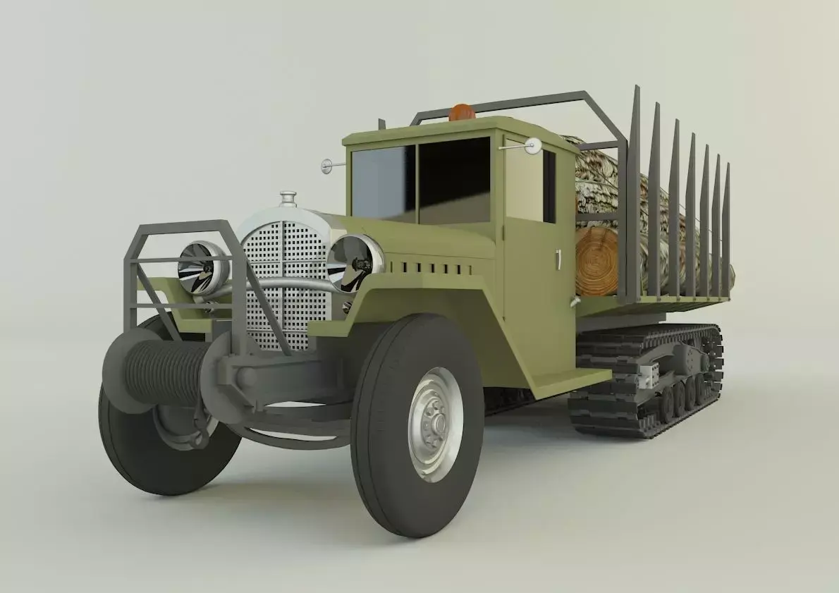 Cargo tracked timber 3D model