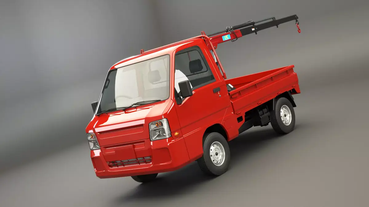 Kei Truck Mini Telescopic Crane 3D model