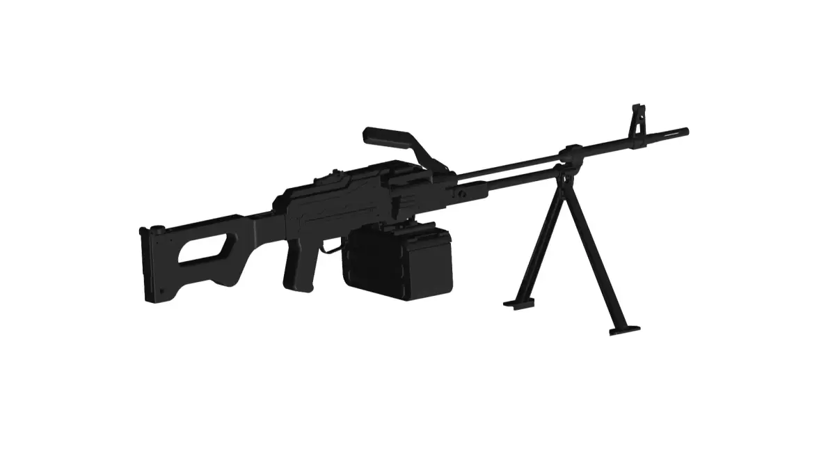 PKM machine gun 3D model buy