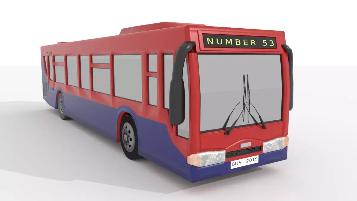 Single Decker Bus BLEND-OBJ-FBX-DAE-GLB 3D model