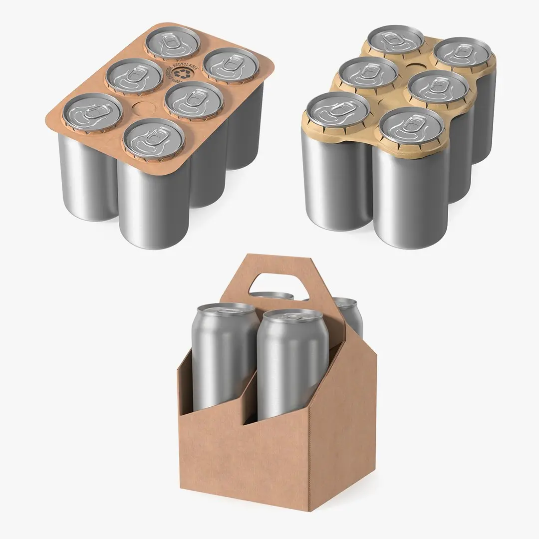 Paperboard Packaging with Aluminium Cans Collection 3D model