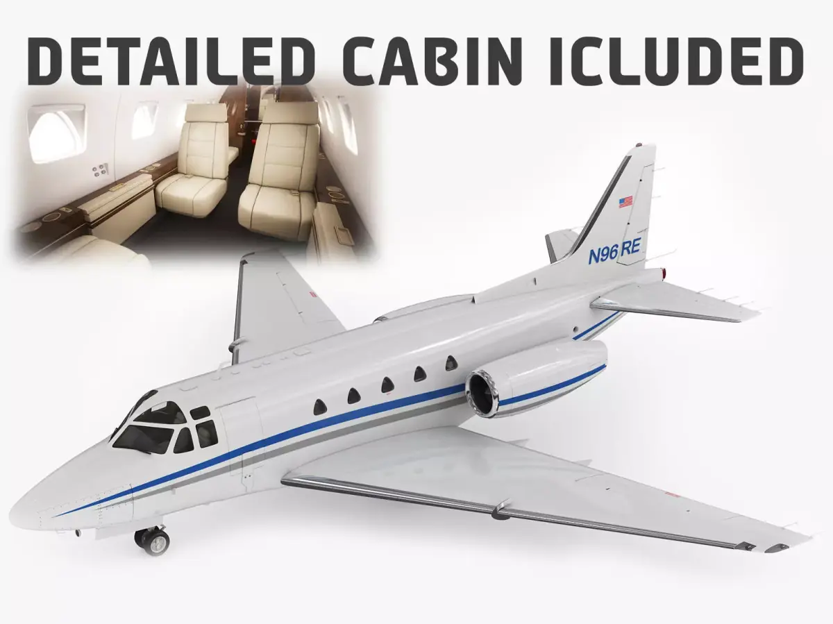 Sabreliner 60 - 65 with interior 3D model