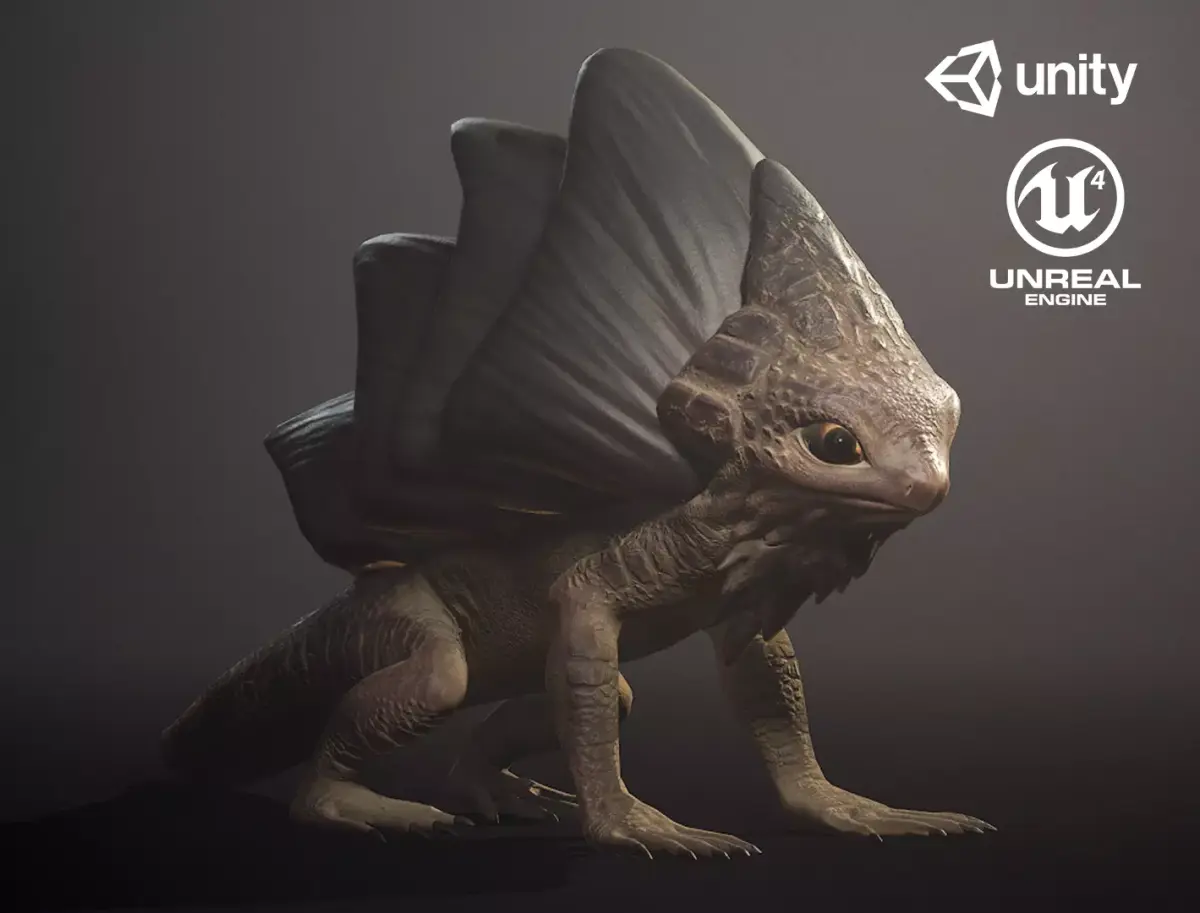 Iguana1 - Game Ready Low-poly 3D model Low-poly 3D model