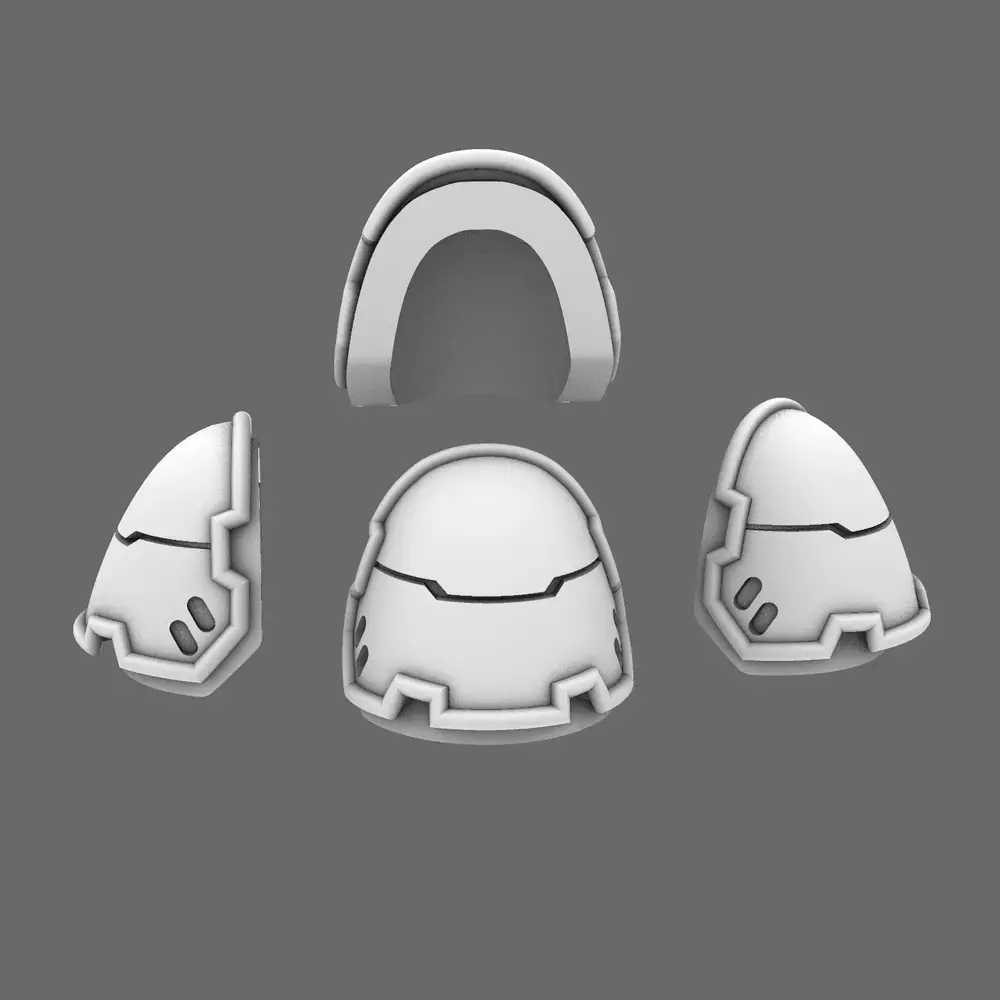 Space Knights V4 Savage Plain Shoulder Pads Type D 3D print model