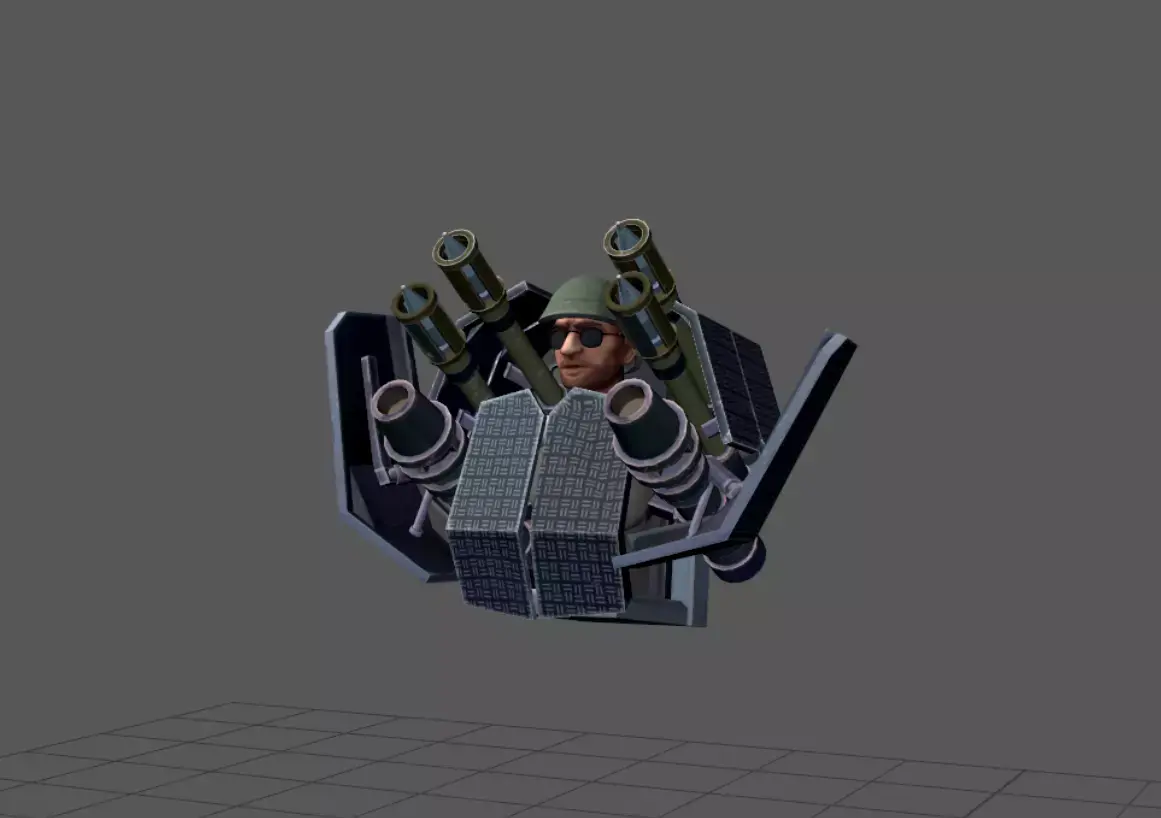 Military Skibidi Toilet  3D Character Model and Animation Low-poly 3D model