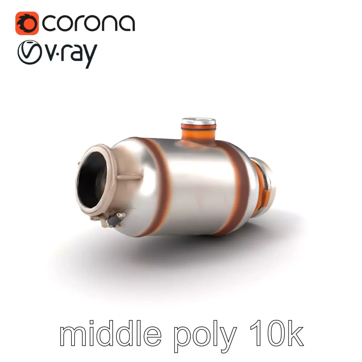 Advanced Catalytic Converter Cylindrical Model Pack Low-poly 3D model
