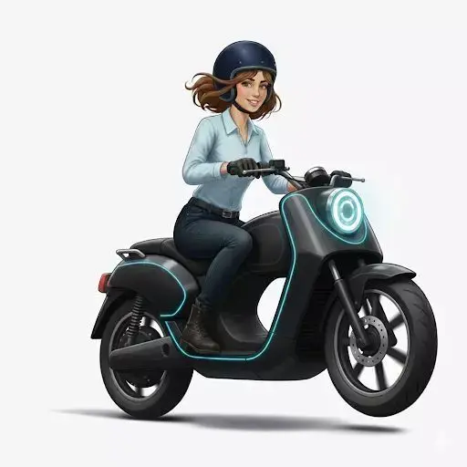 Young Woman Riding Motorcycle 3D Model 3D print model