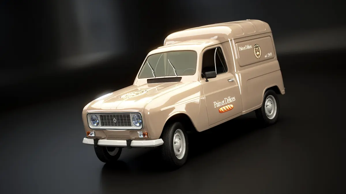 Renault 4 Van French Bakery 3D model