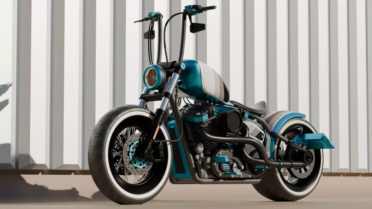 Custom Bobber Motorcycle 3D model