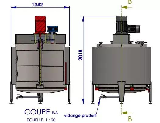 Malaxeur 1000L disperseur chauffant 3D model
