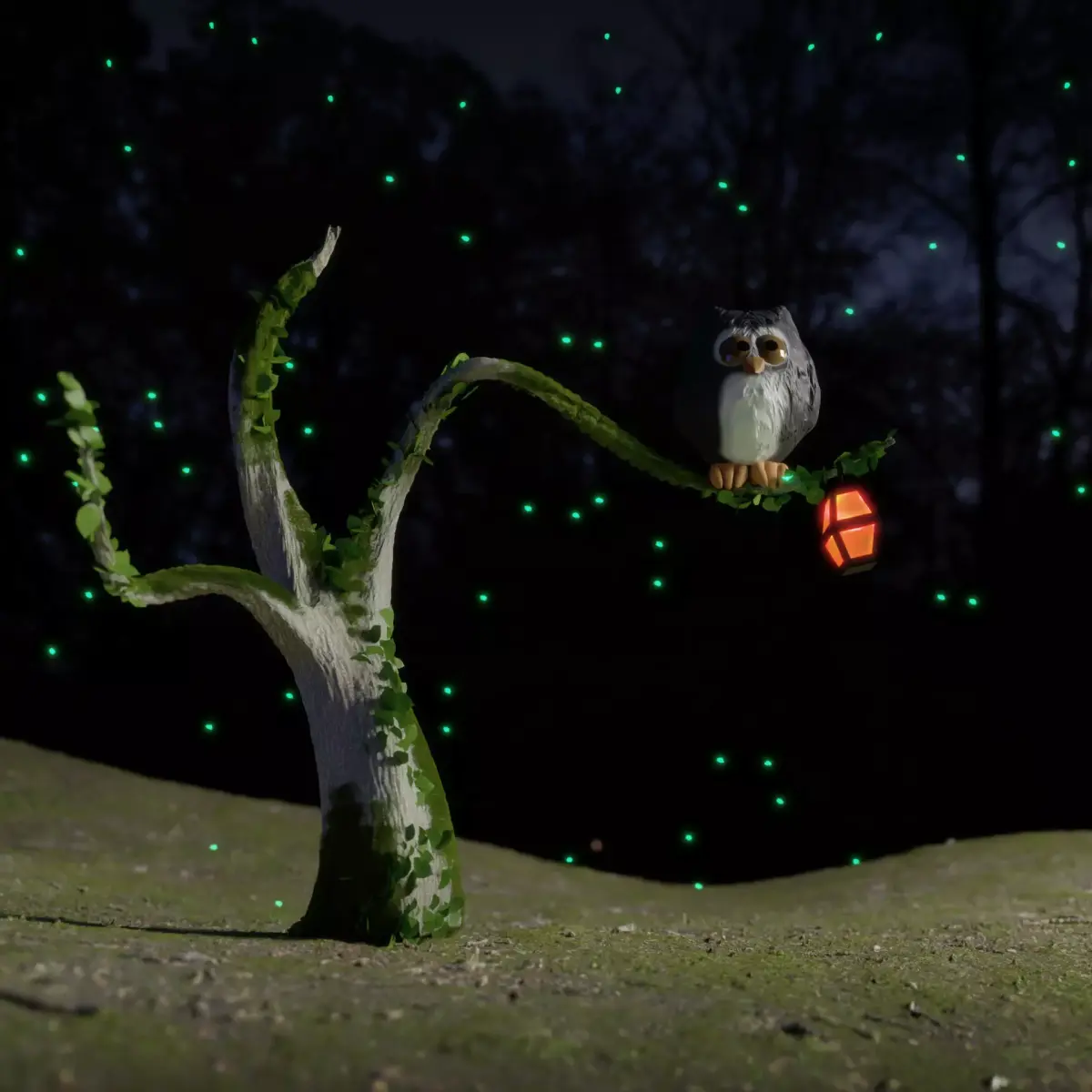 Owl cartoon Free 3D model