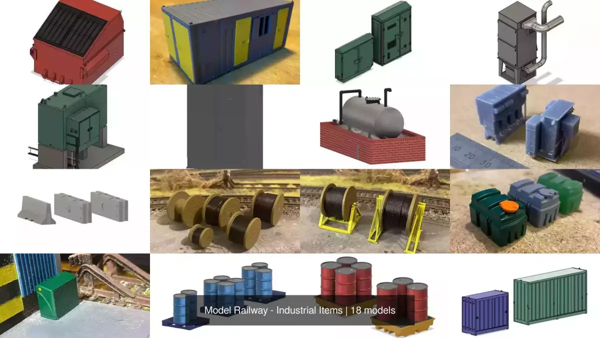 Model Railway - Industrial Items 3D Model Pack