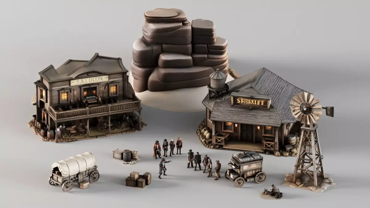 S00019 Wild West Town Pack 3D model