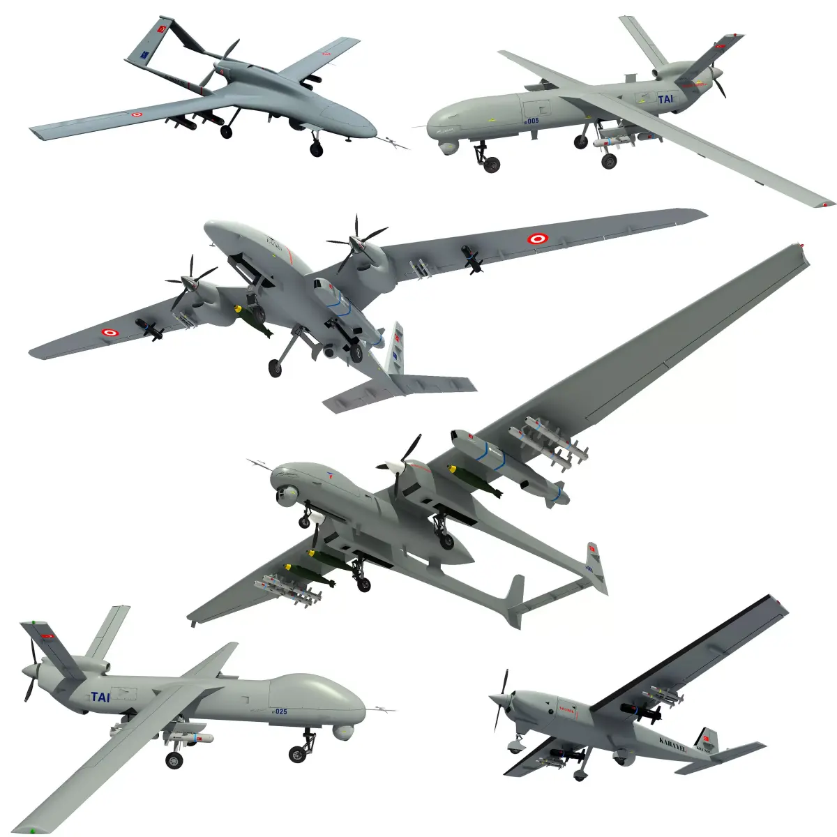 TURKISH UAVs and DRONEs COLLECTION VOL 2 3D model