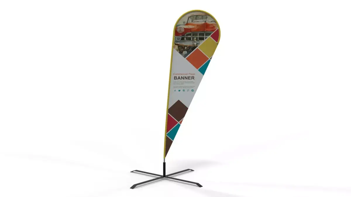 Teardrop Banner Flag 220cm - Commercial Display 3D model