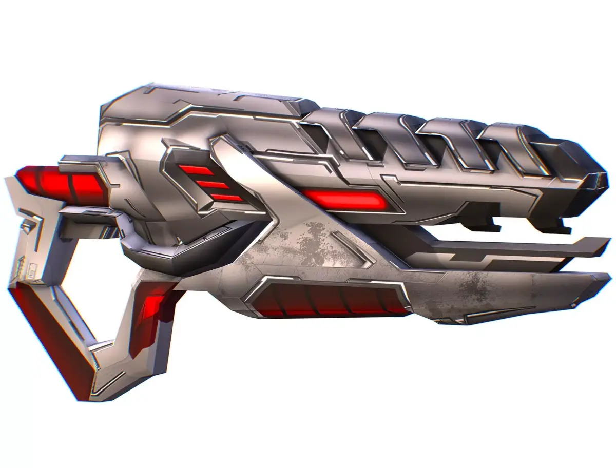 LowPoly Sci-Fi Cartoon Assault Rifle Future Low-poly 3D model