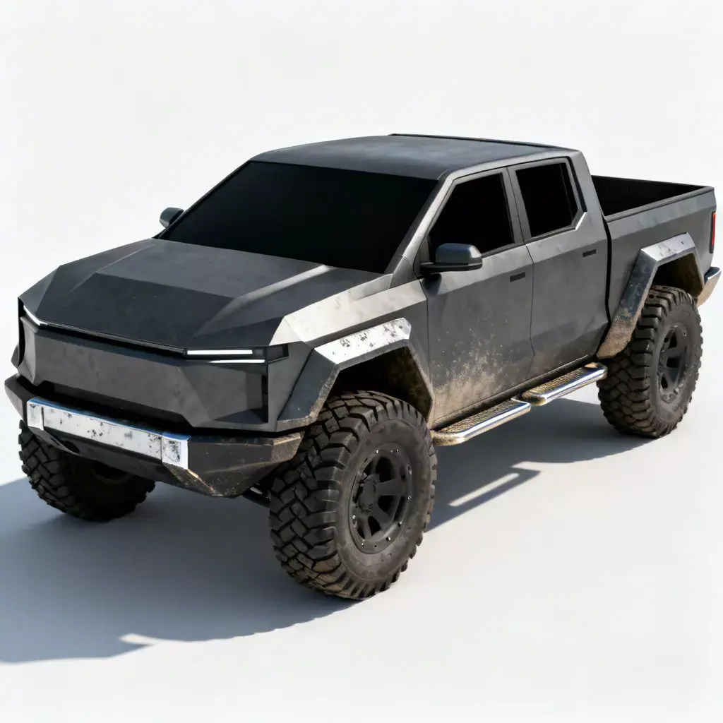 Realistic Electric Pickup Truck 3d model Low-poly 3D model