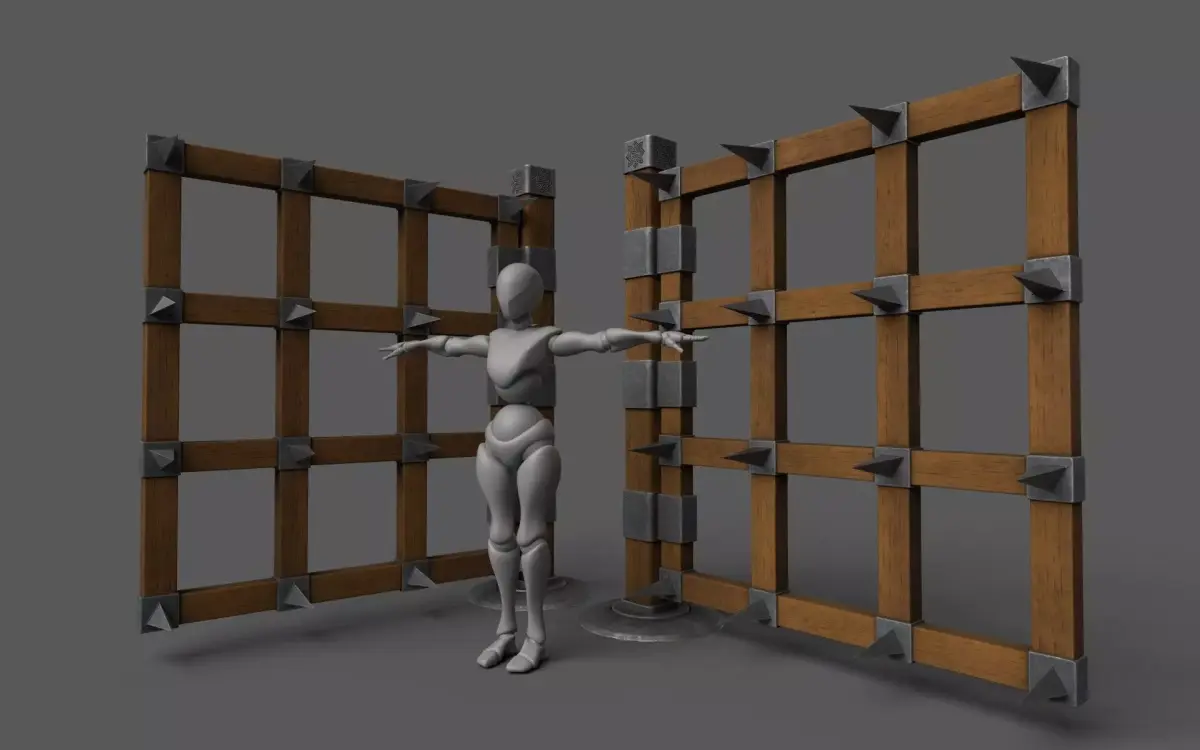 SpikeWall-Trap Low-poly 3D model