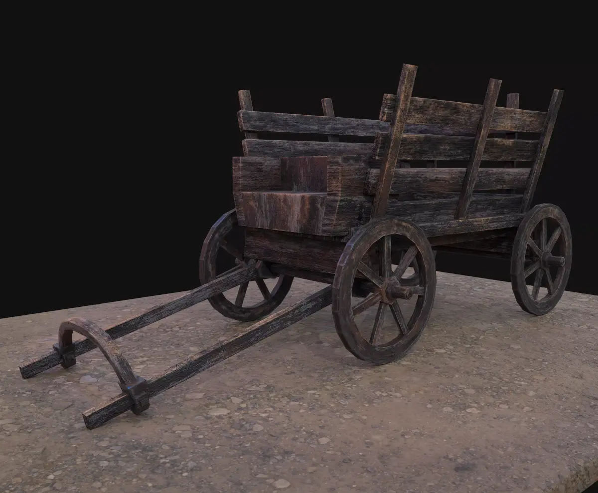 Medieval Carriage  Low-poly 3D model