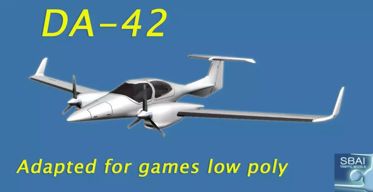 Diamond DA42 Low-poly 3D model