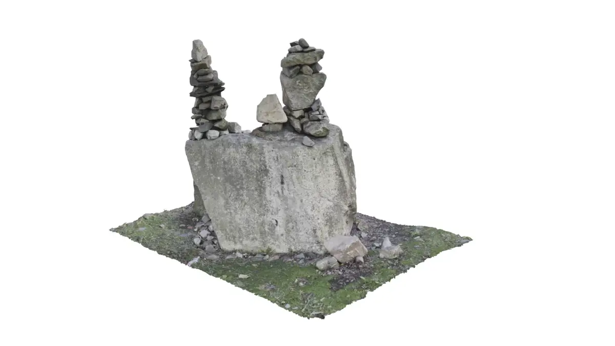 Korea moss valley stone tower 3D model