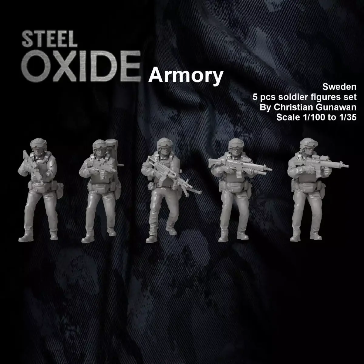 Modern Swedish infantrymen set 1 for 3D printing 3D print model
