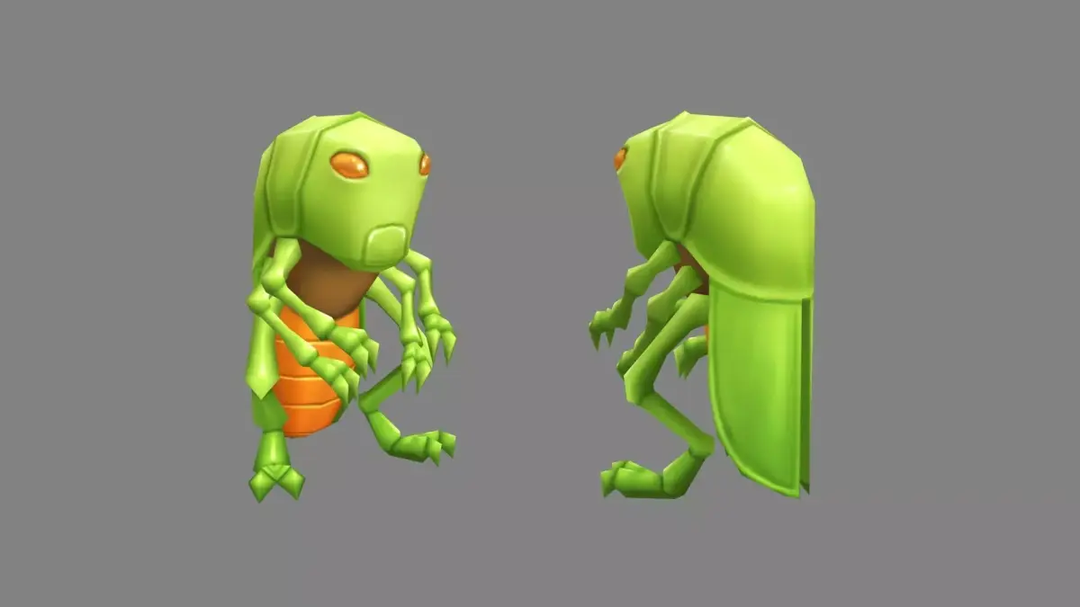 Cartoon grasshopper Low-poly 3D model