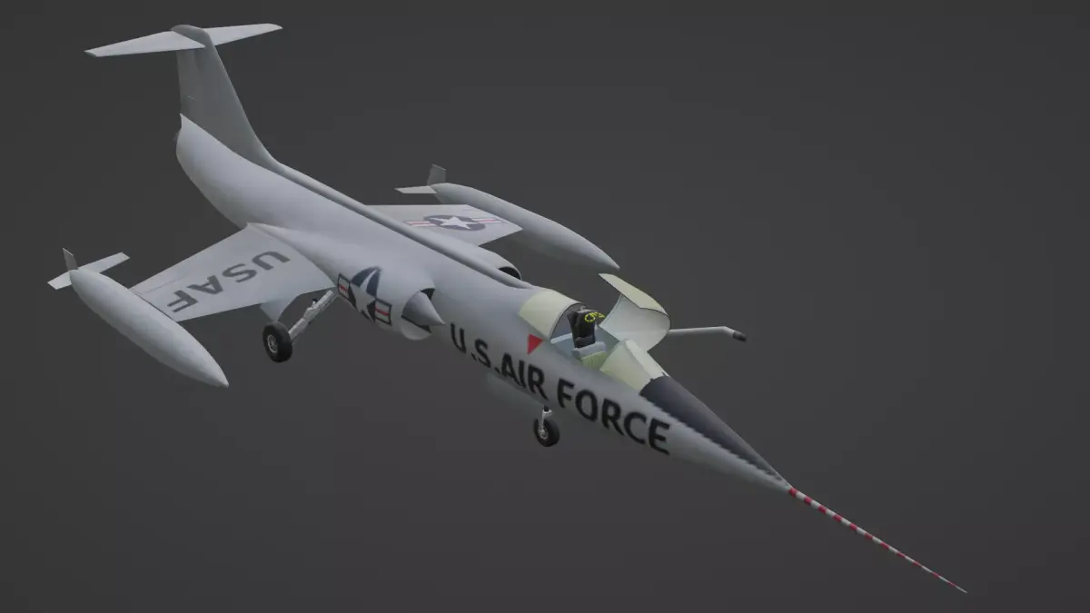 Lockheed F-104 Starfighter Low-poly 3D model purchase