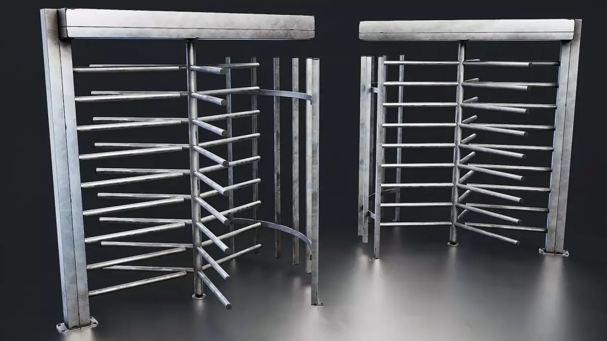 Industrial Turnstile Gate 3D Model Low-poly 3D model