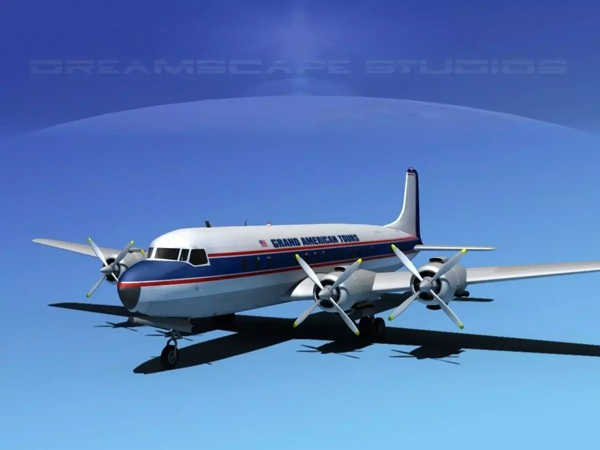 Douglas DC-7C Grand American Tours 3D model