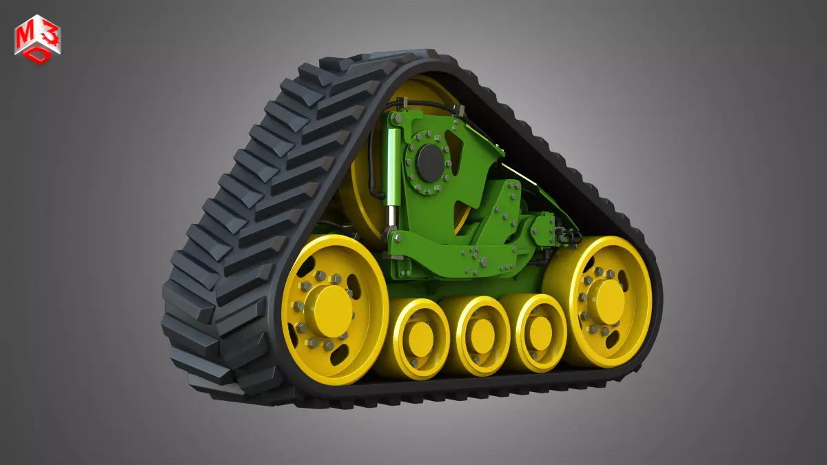  Rubber Track System - Combine Harvester - Crawler Tractor  3D model