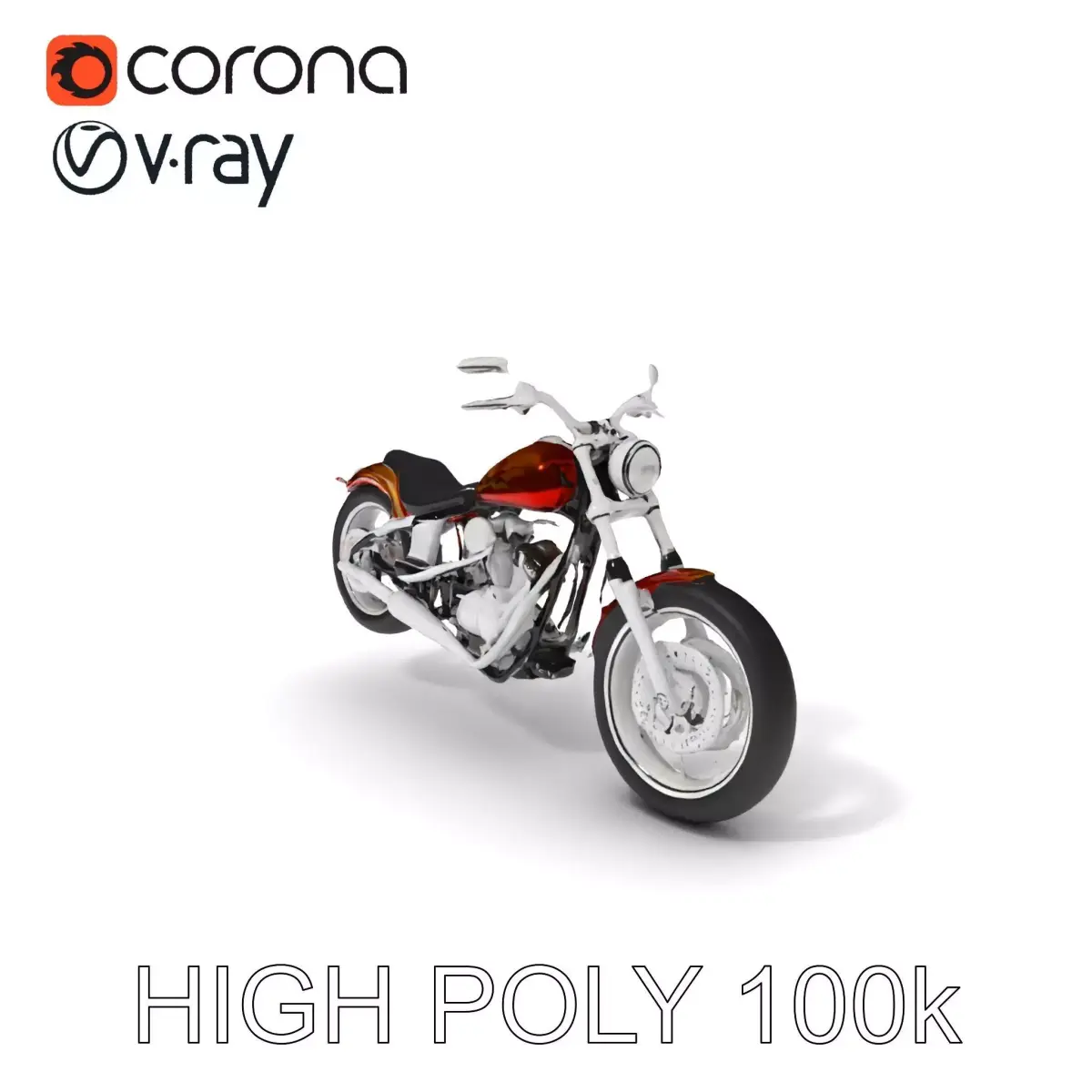 Custom Motorcycle D Model Pack Low-poly 3D model