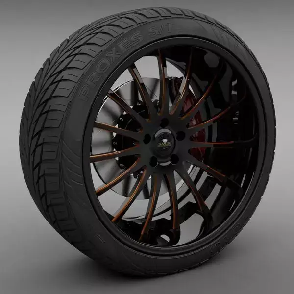 Savini Forged SV-34S Wheel and Tire 3D model